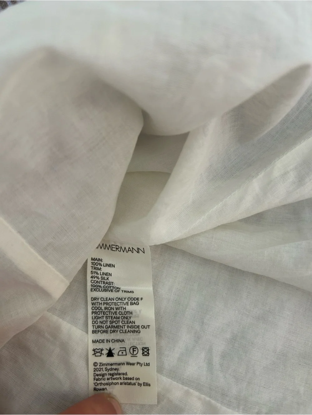Zimmermann Cream Lightweight Linen Tunic - Picture 3 of 11